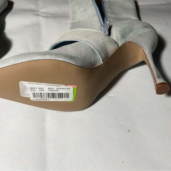 NEW-Size 9.5M Womens Steve Madden Zip Up Calf High Boots Stiletto Heel Blue Jean - Picture 7 of 11
